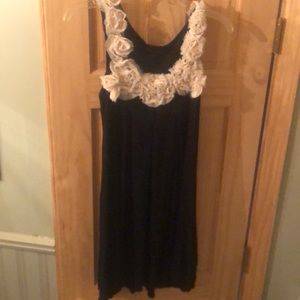Fringe black & white tank or minidress